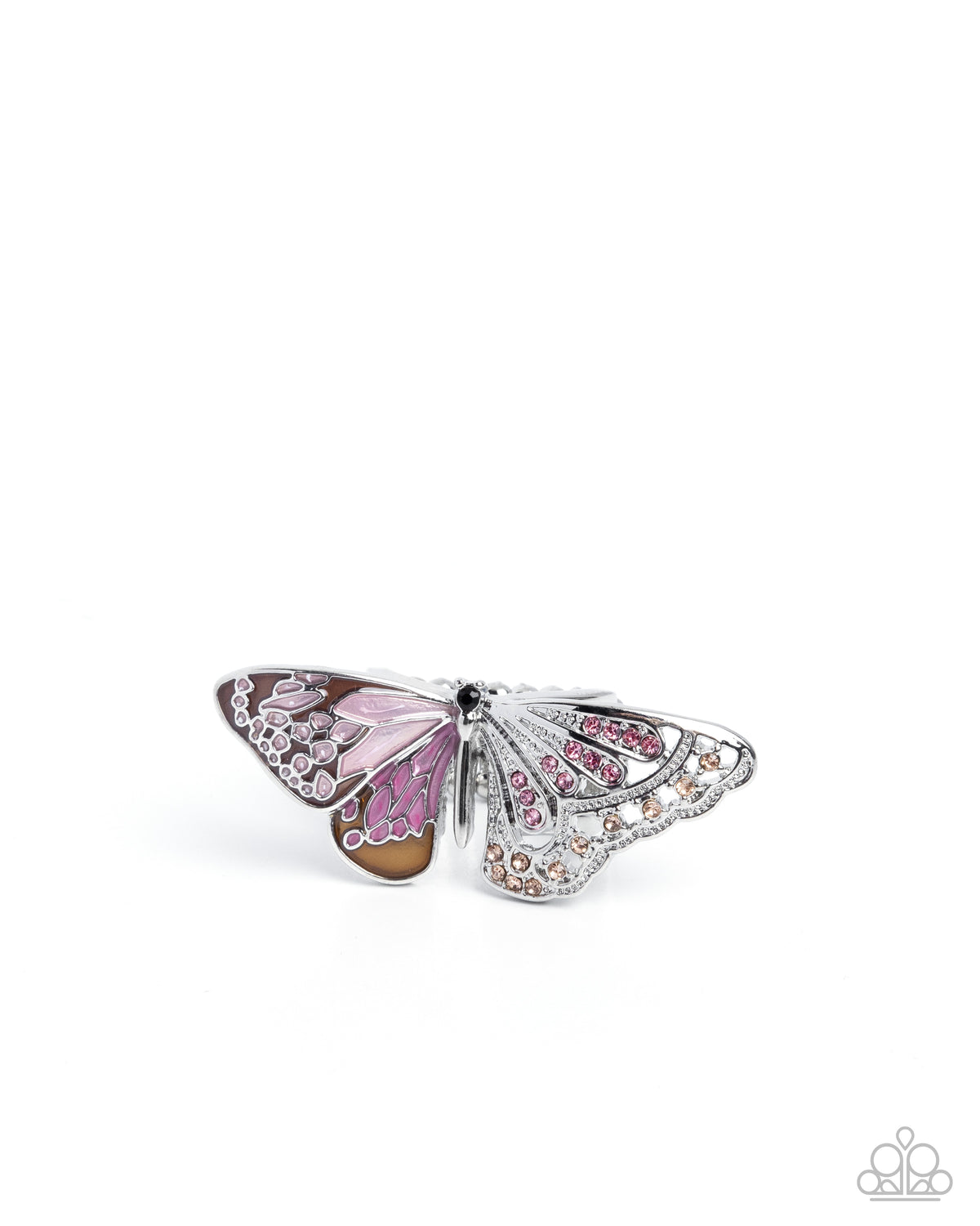 Carefree Canvas brown butterfly ring front view