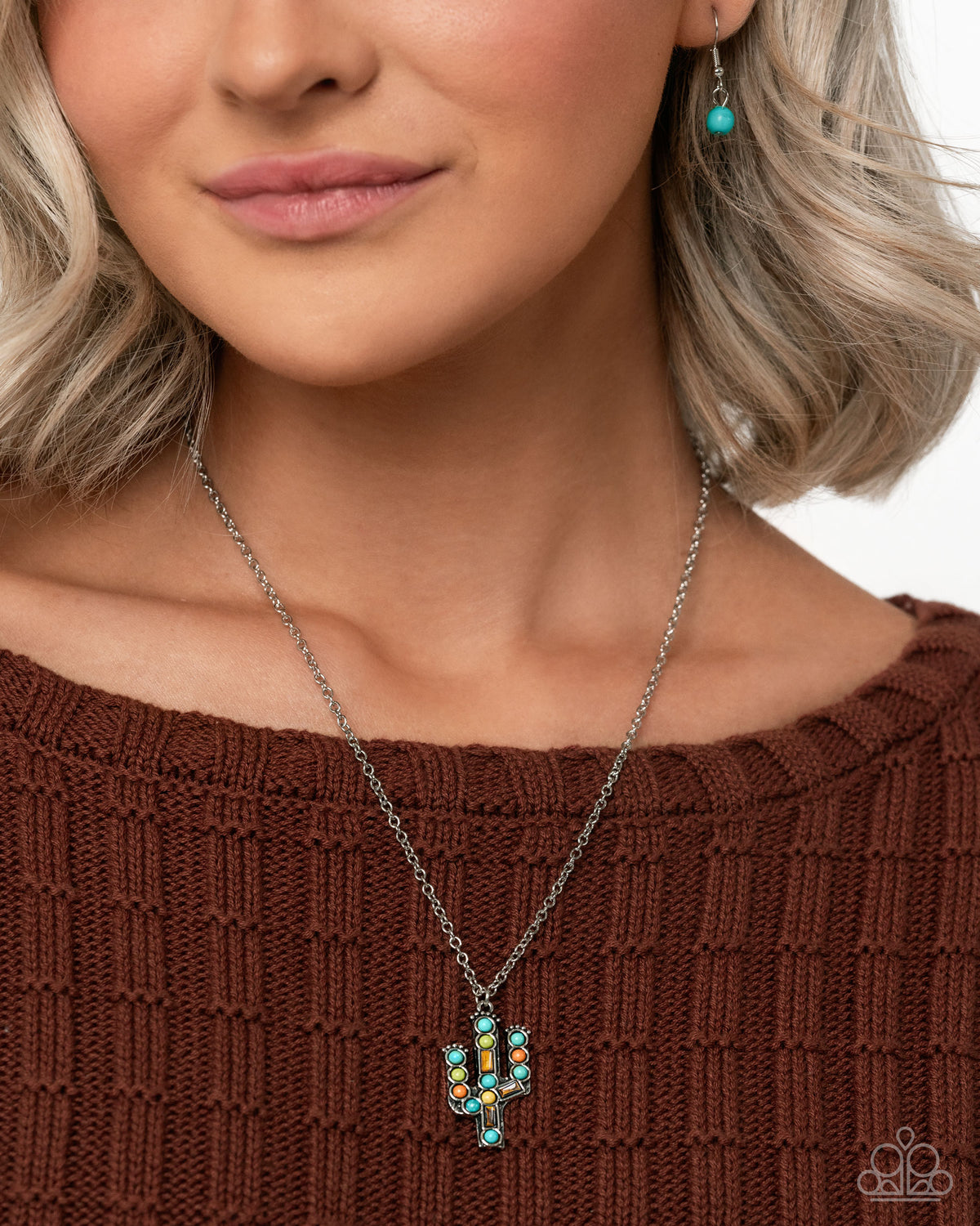 Earthy Enthusiasm cactus necklace and bracelet set, product photo | Jewelry by Bretta