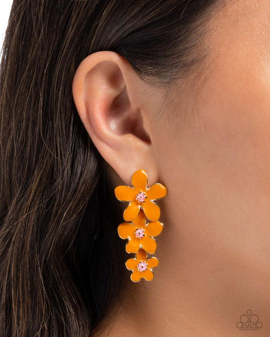Crack of BLOOM Orange Earrings - Jewelry by Bretta