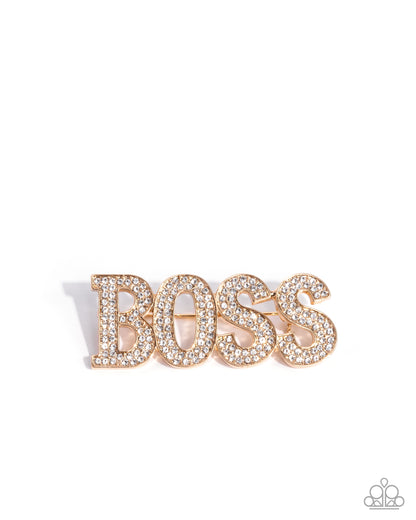 Blingy Boss Gold Brooch - Jewelry by Bretta