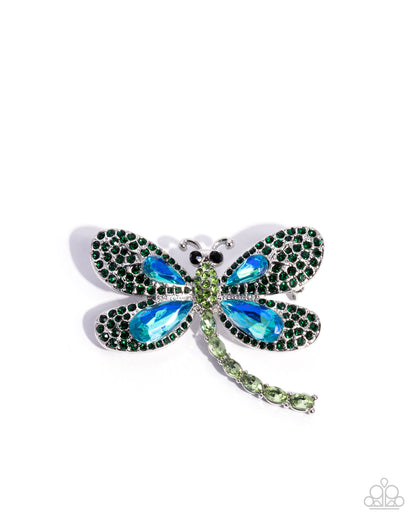 Divine Dragonfly Green Brooch - Jewelry by Bretta