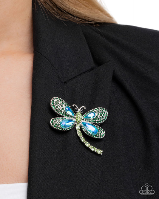 Divine Dragonfly Green Brooch - Jewelry by Bretta