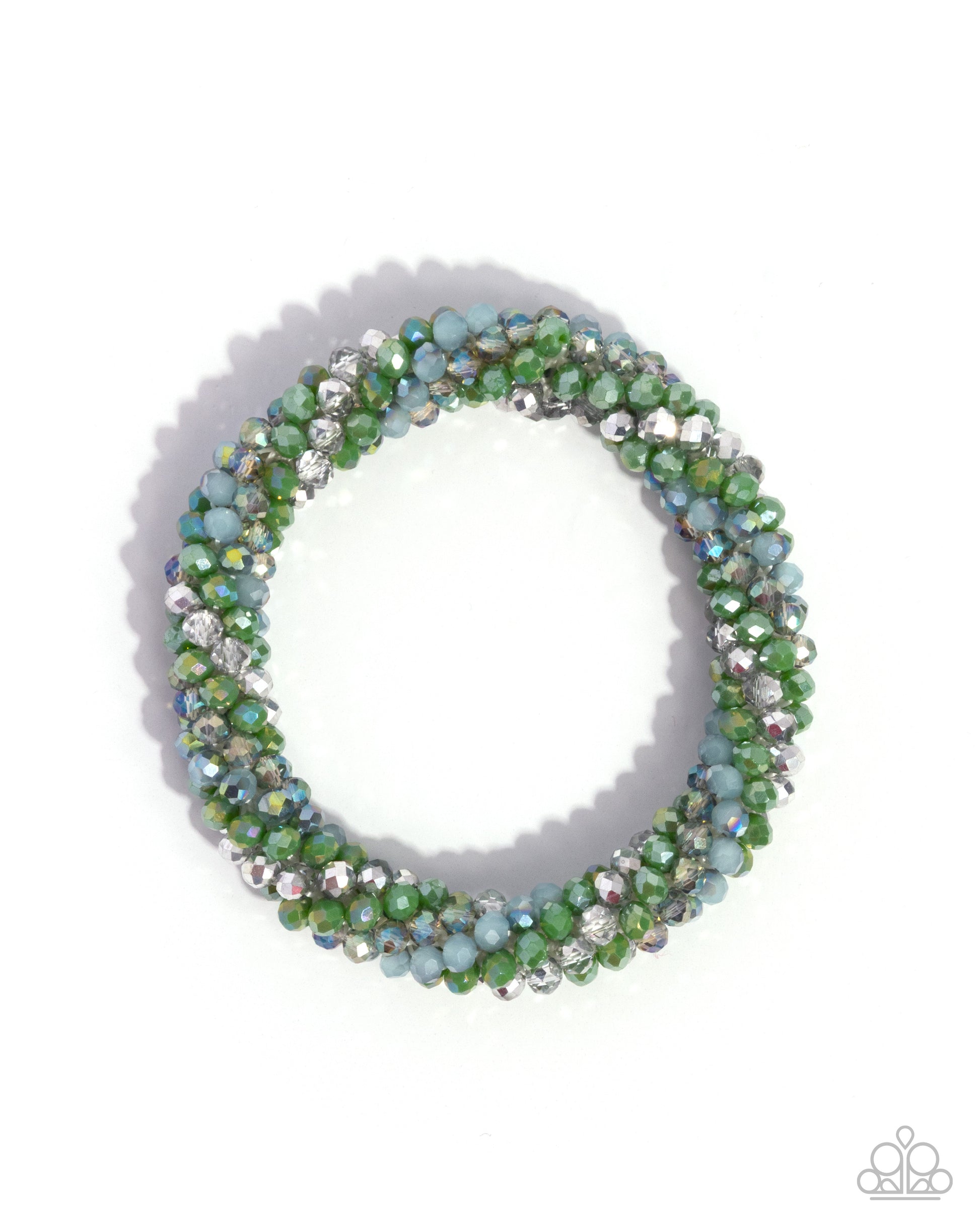 Multicolored beaded bracelet on a white background