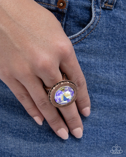 copper gem stone ring