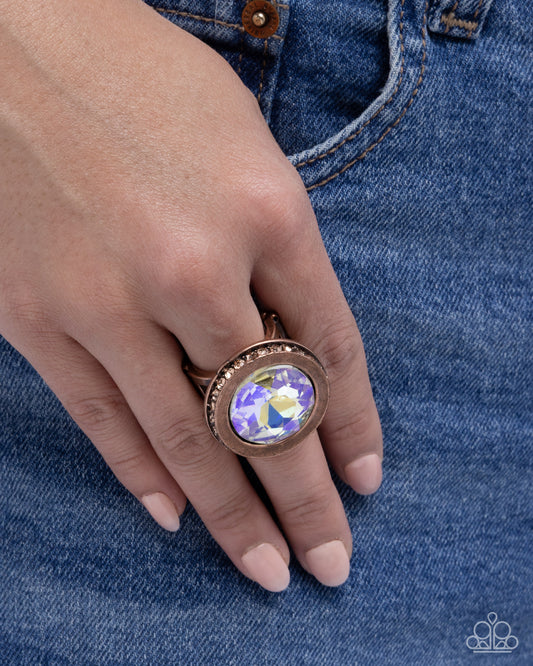 copper gem stone ring