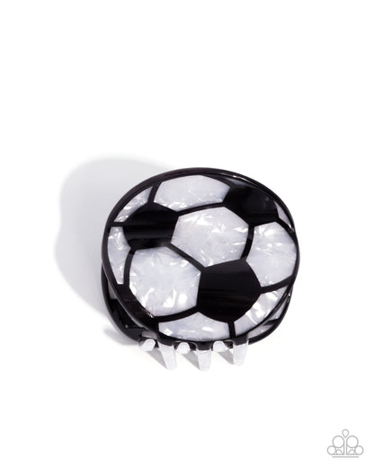 Soccer Shimmer Black Hair Clip - Jewelry by Bretta