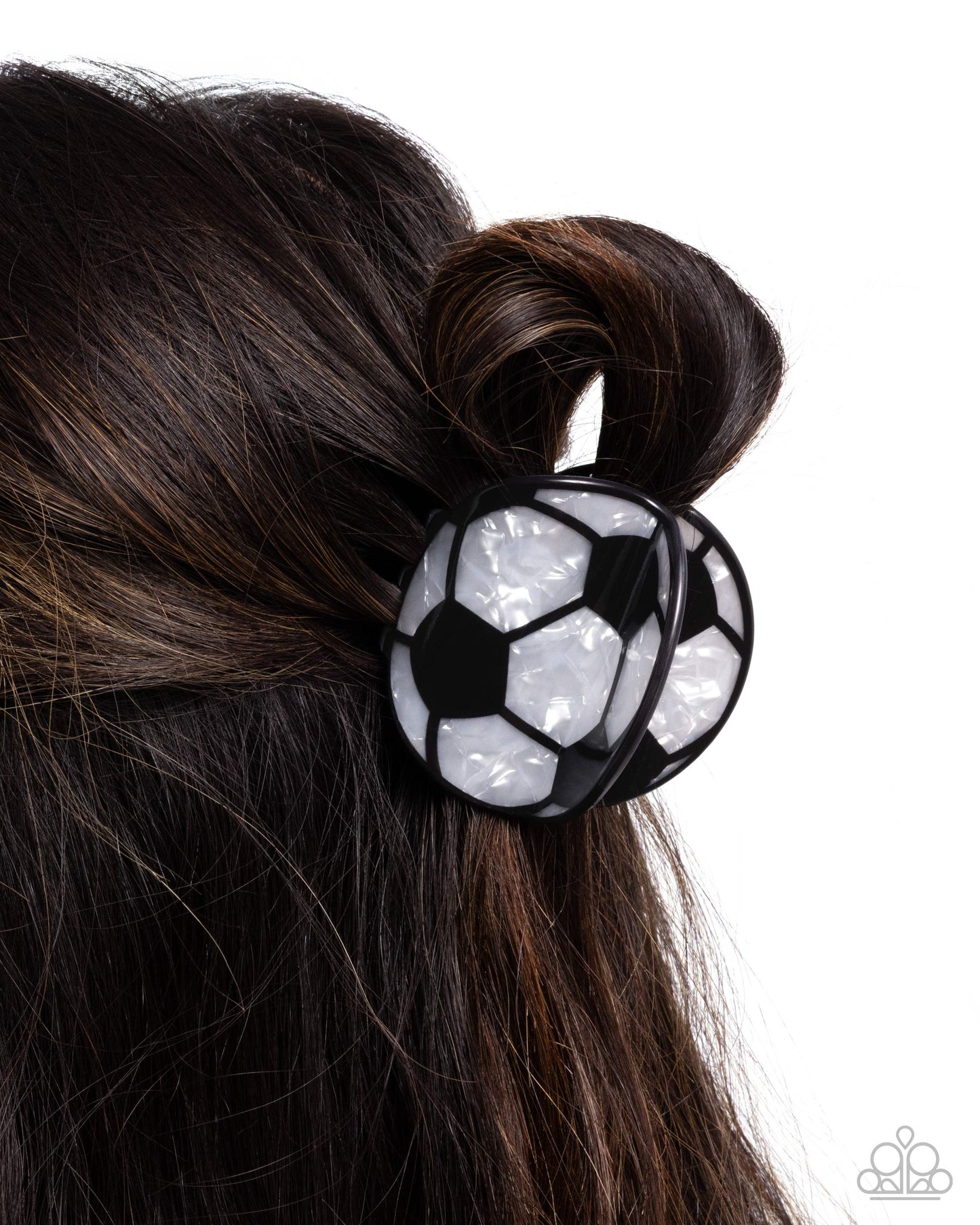 Soccer Shimmer Black Hair Clip - Jewelry by Bretta