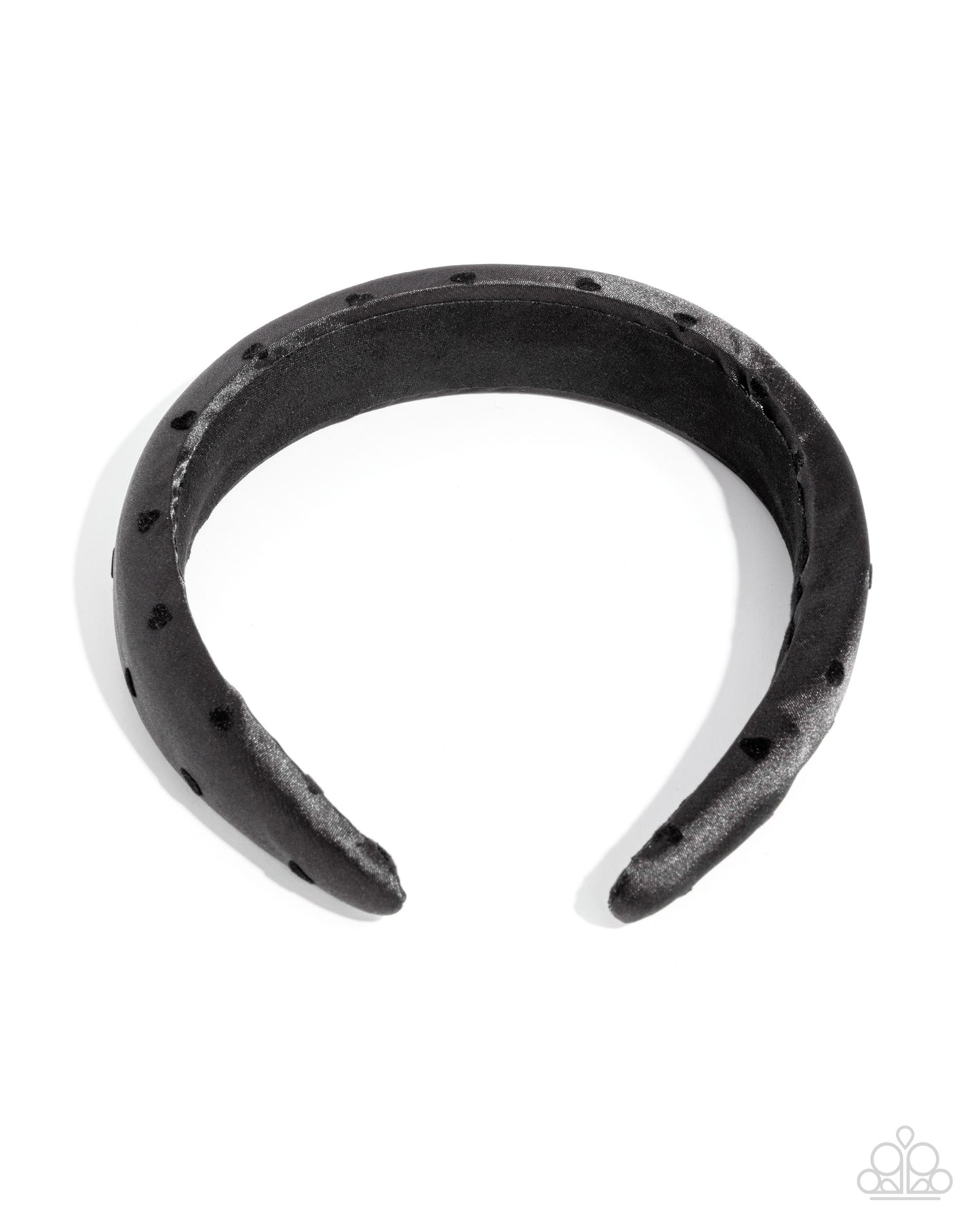 Black horseshoe-shaped headband on a white background