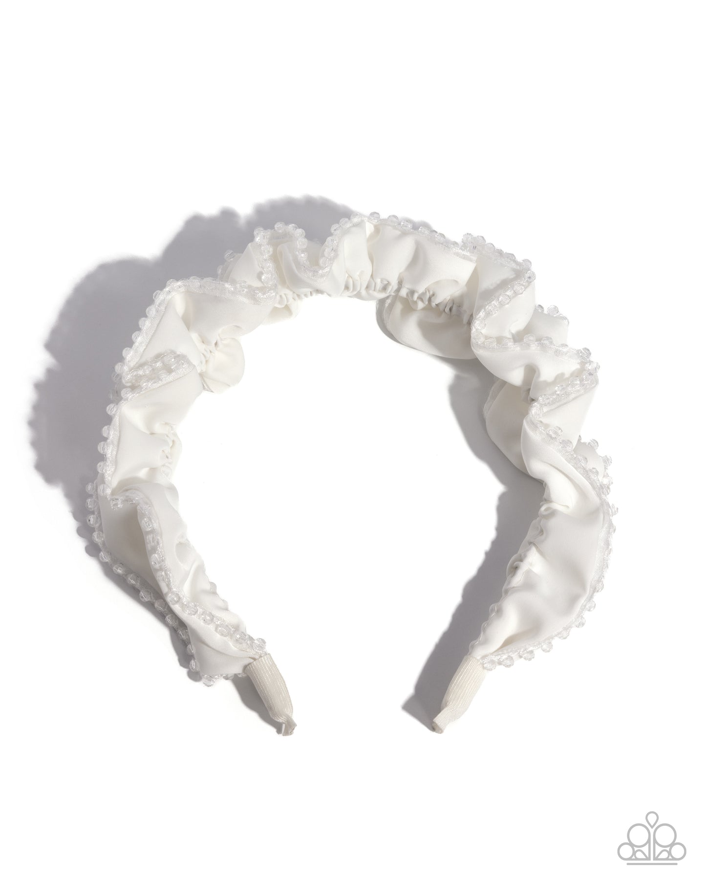 White lace headband on a white background