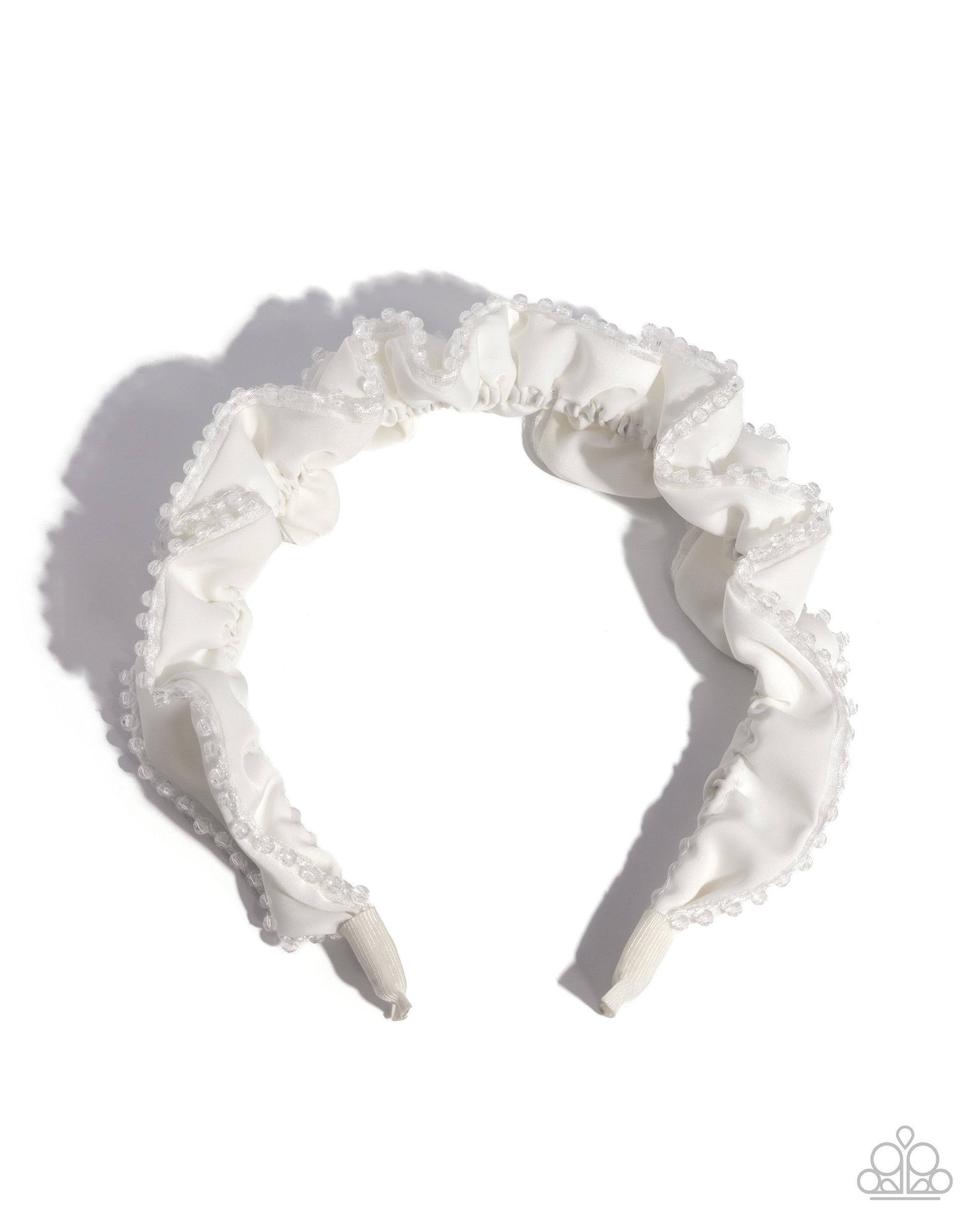 White lace headband on a white background