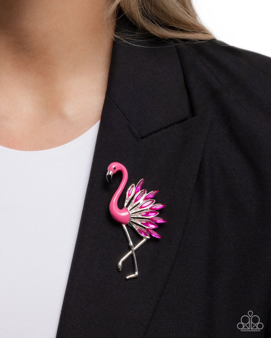 Frenetic Flamingo Pink Brooch - Jewelry by Bretta