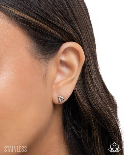 Triad Timeline Silver Earrings