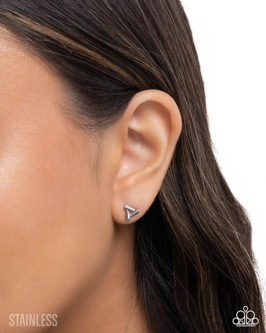 Triad Timeline Silver Earrings