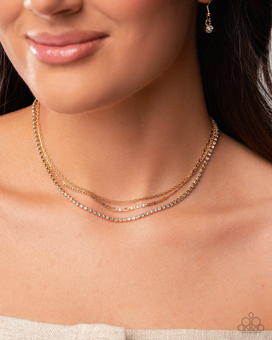 Matching Moment - Gold Layered Rhinestone Necklace | Jewelry by Bretta