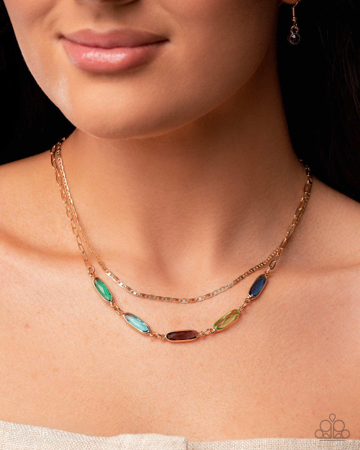 Tailored Theme multicolor layered necklace by Paparazzi Accessories at Jewelry by Bretta - product photo 2