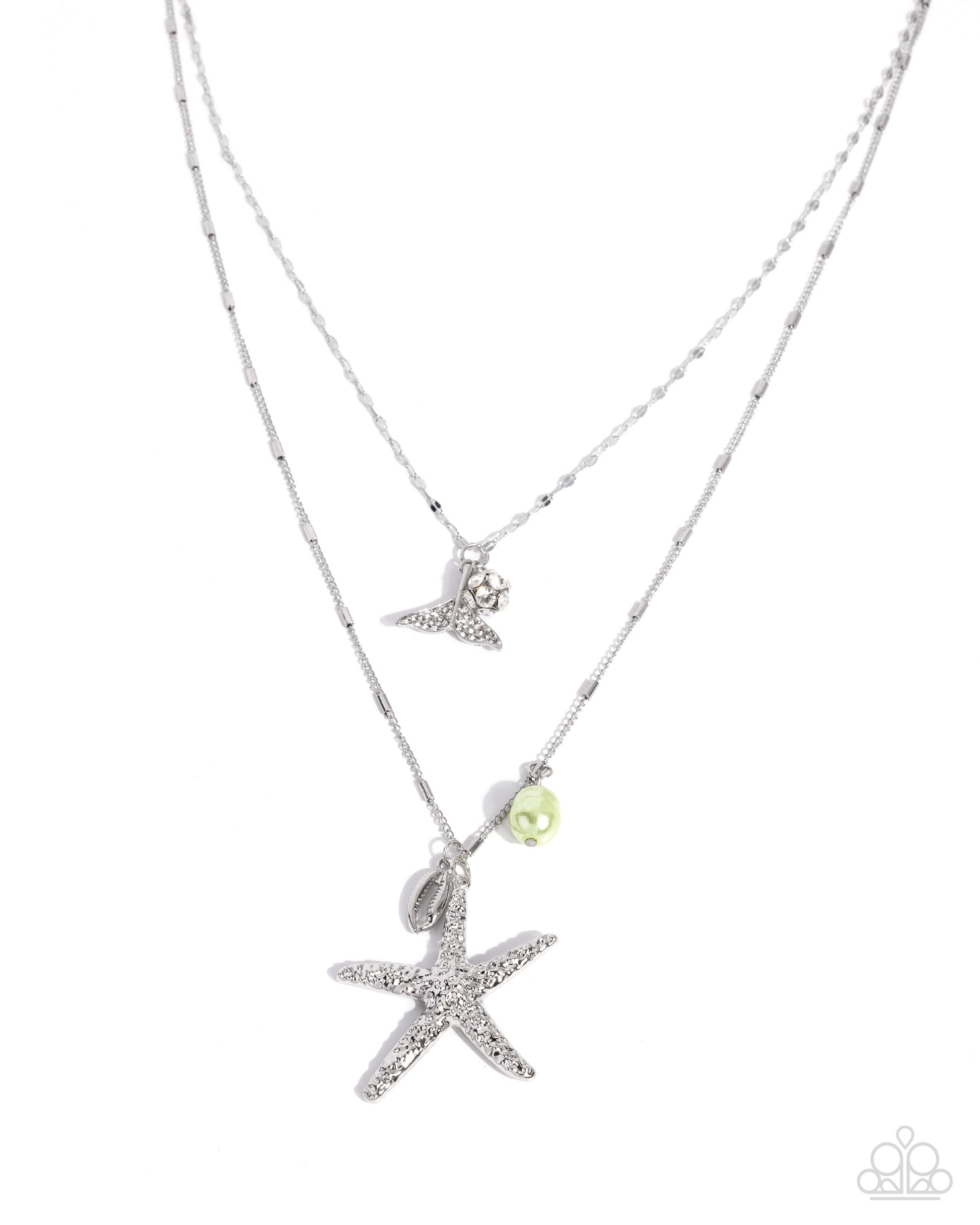 Necklace with starfish pendant on a white background