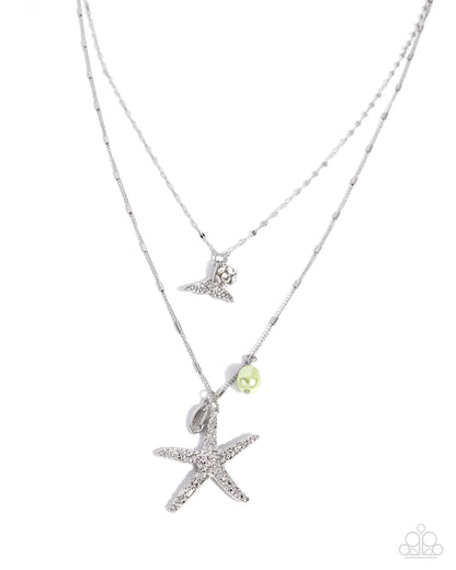 Necklace with starfish pendant on a white background