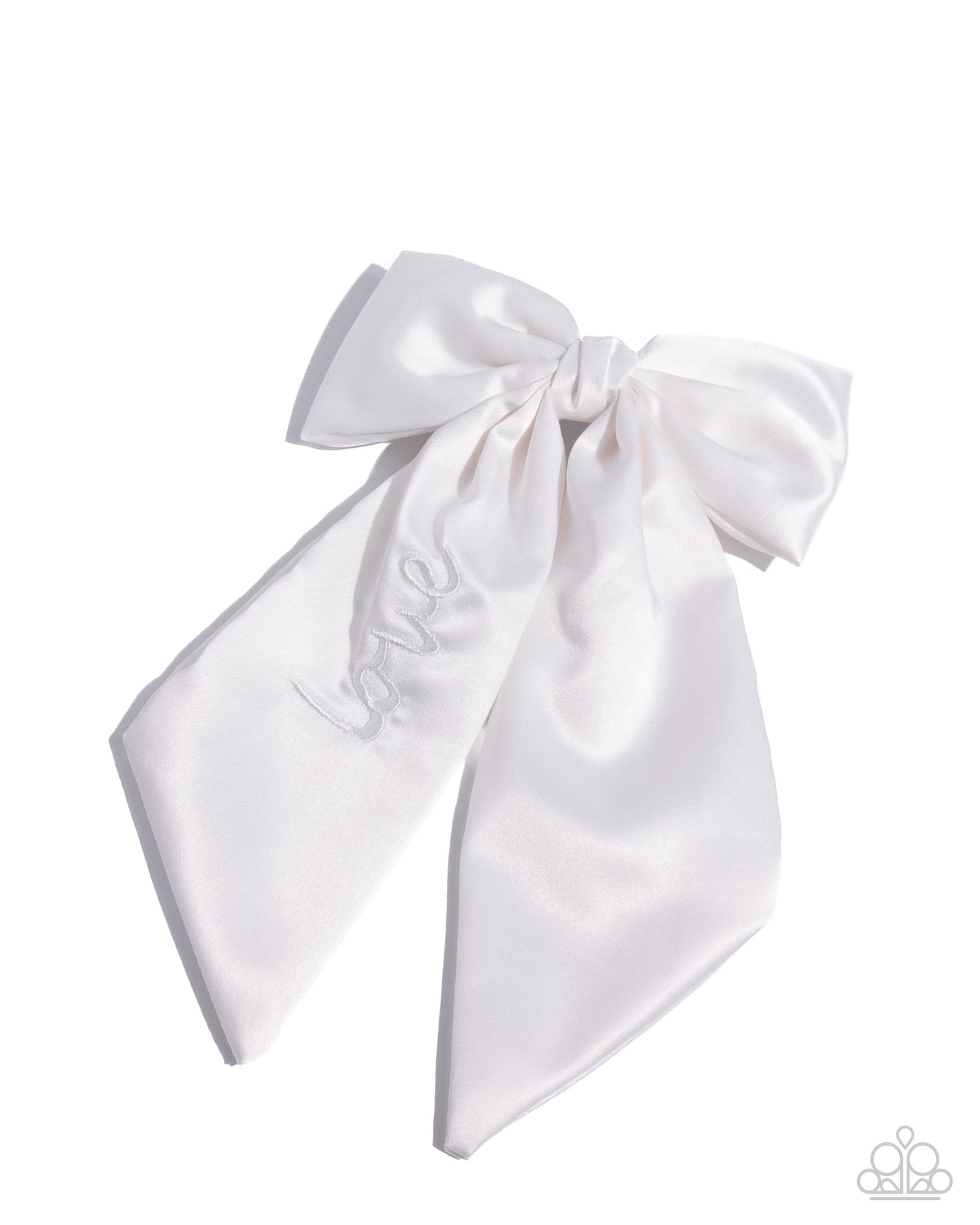 White satin bow on a white background