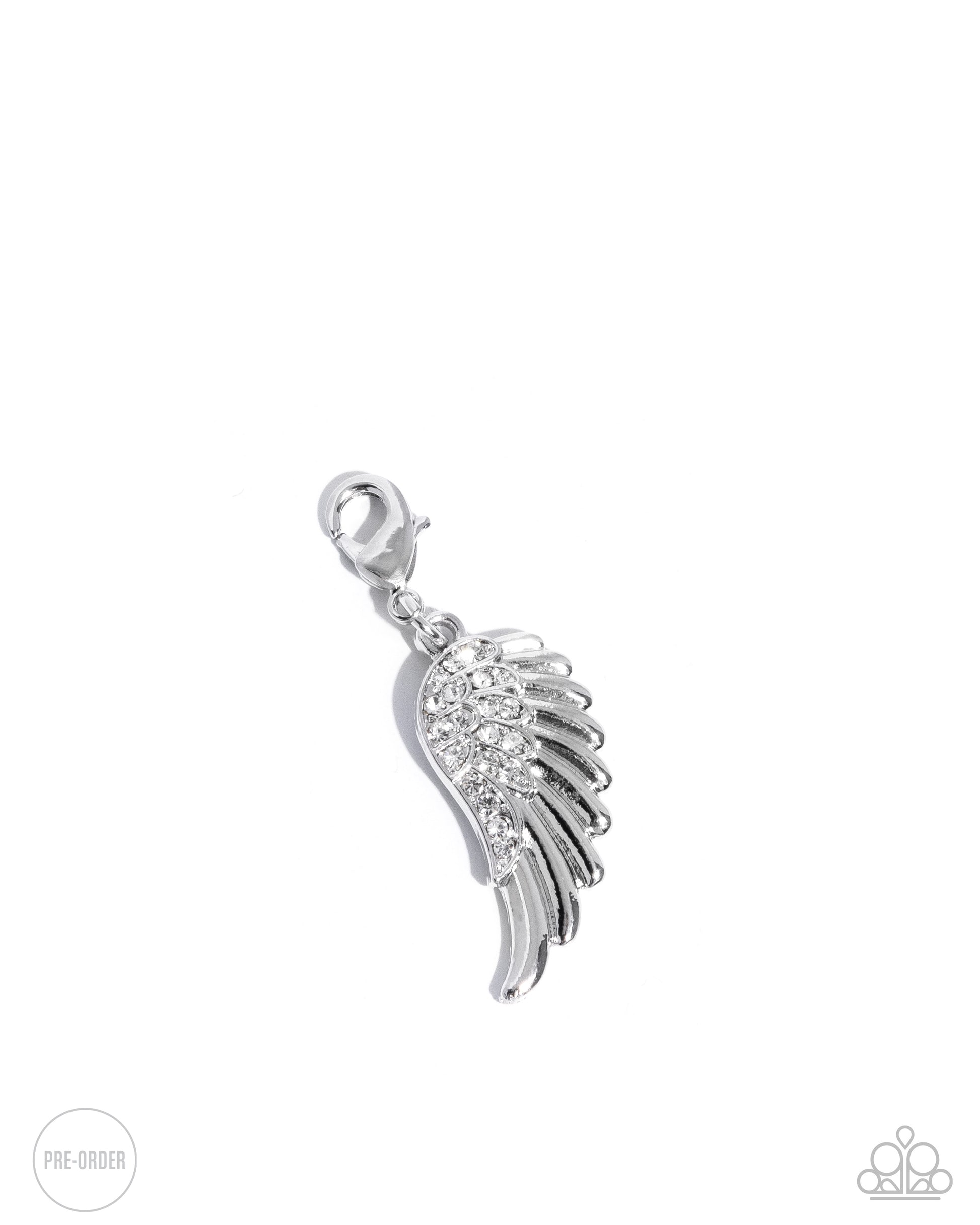 Angelic Assistance - White Angel Wing Charm - Jewelry by Bretta