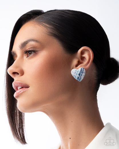 Sweetheart Stitching Blue Earrings - Jewelry by Bretta
