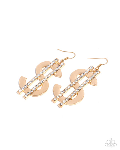 Magnate Moment gold statement earrings detail