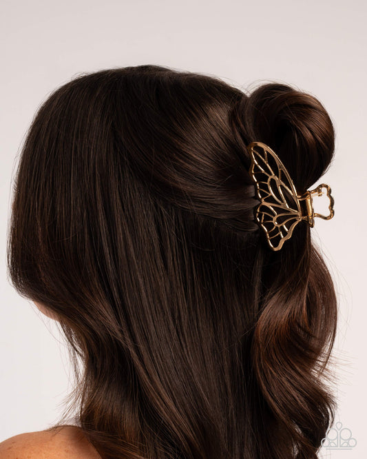 Gliding Grace Gold Hair Clip - Jewelry by Bretta