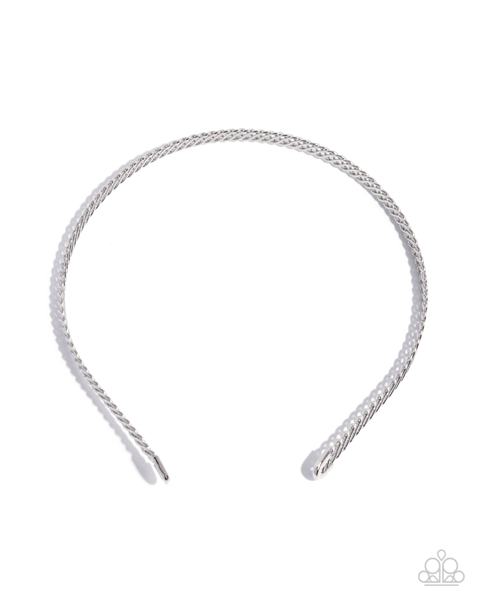 Silver headband on a white background