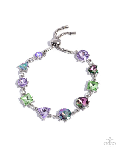Multicolored gemstone bracelet on a white background