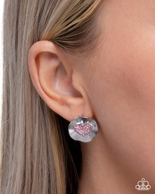 Smitten Sunburst Pink Earrings 