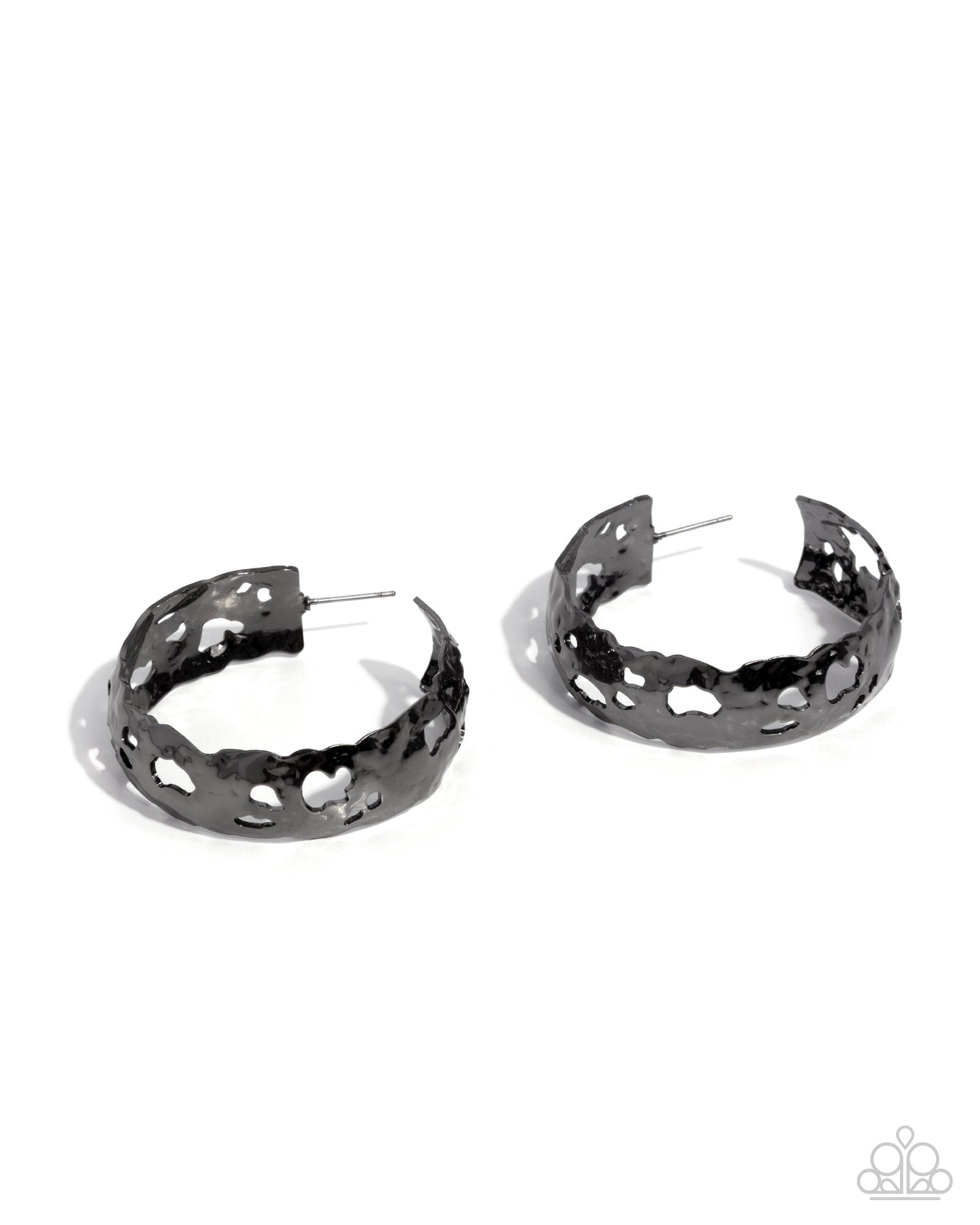 Warped Whisper black hammered gunmetal hoop earrings | Jewelry by Bretta