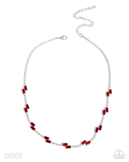 Sliding Shine Red Necklace - Jewelry by Bretta