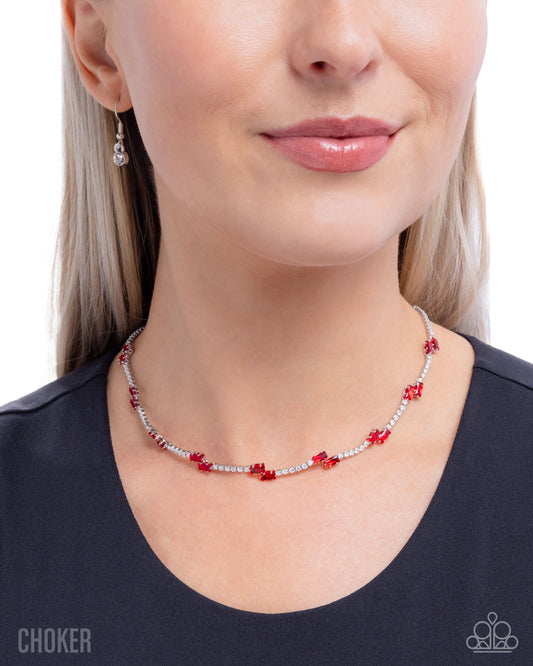Sliding Shine Red Necklace - Jewelry by Bretta