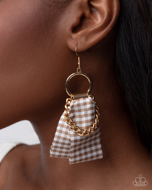 Picnic Pizzazz Brown Earrings - Jewelry by Bretta
