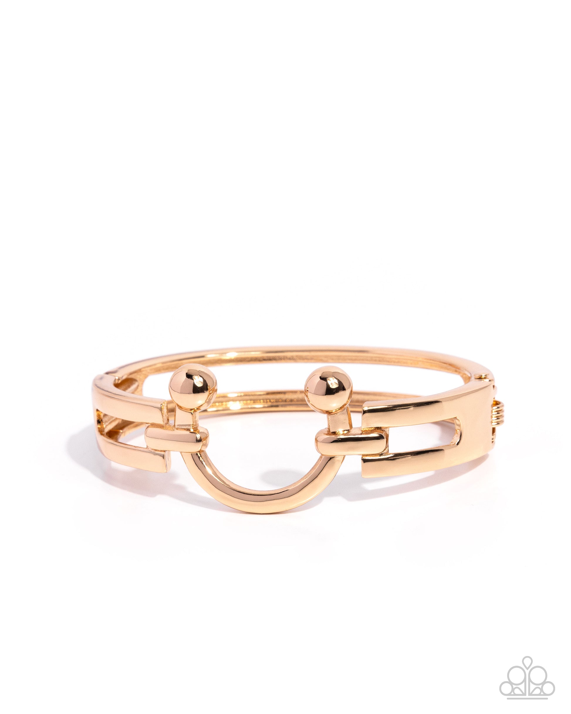 Gold bracelet on a white background