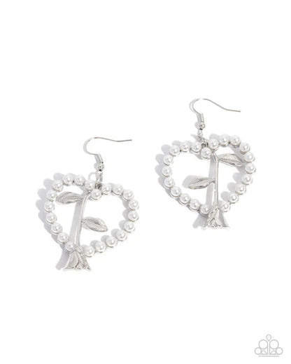 Feminine Fame White Earrings - Jewelry by Bretta