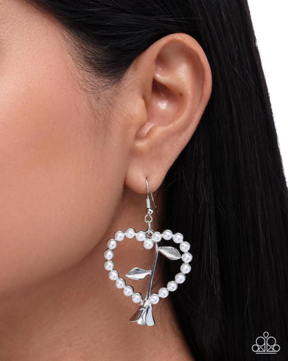 Feminine Fame White Earrings - Jewelry by Bretta