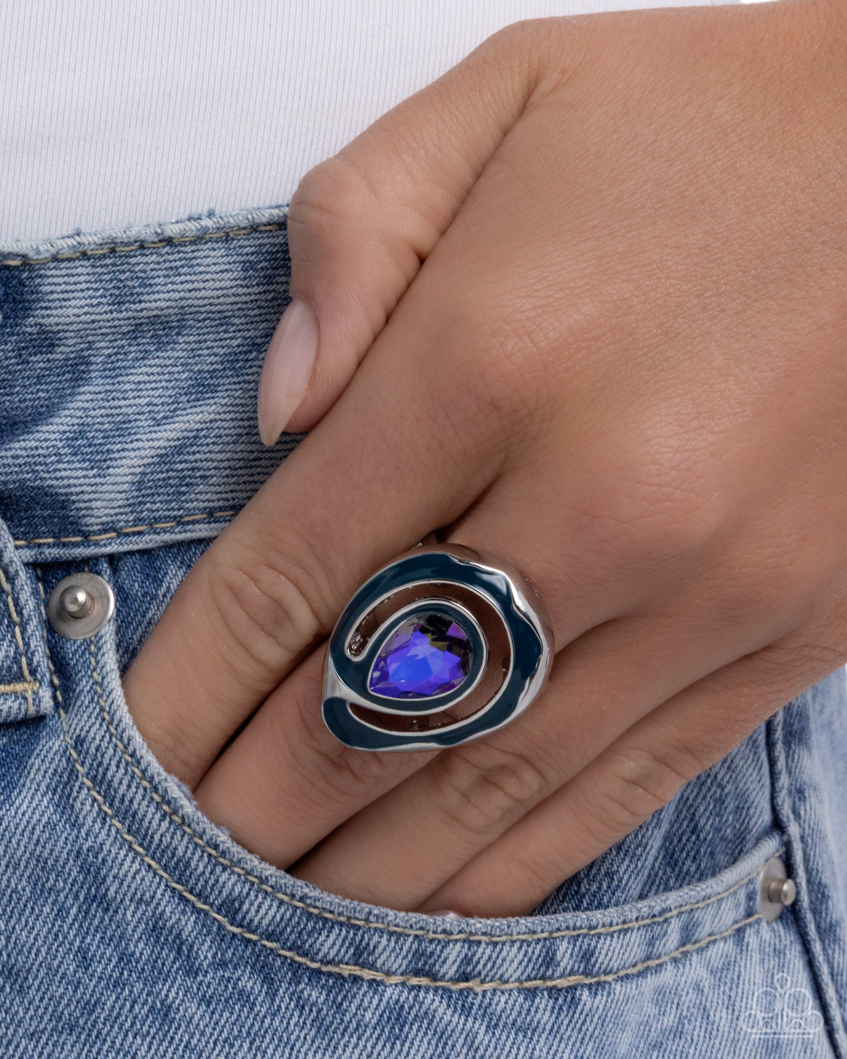 Theoretical Teardrop Blue Ring - Jewelry by Bretta