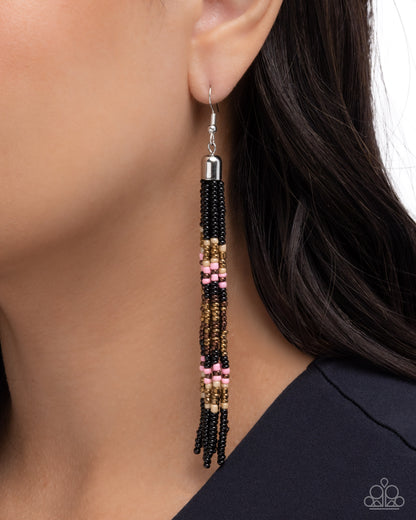 Stunning Strands Black Earrings - Jewelry by Bretta