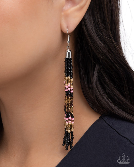 Stunning Strands Black Earrings - Jewelry by Bretta