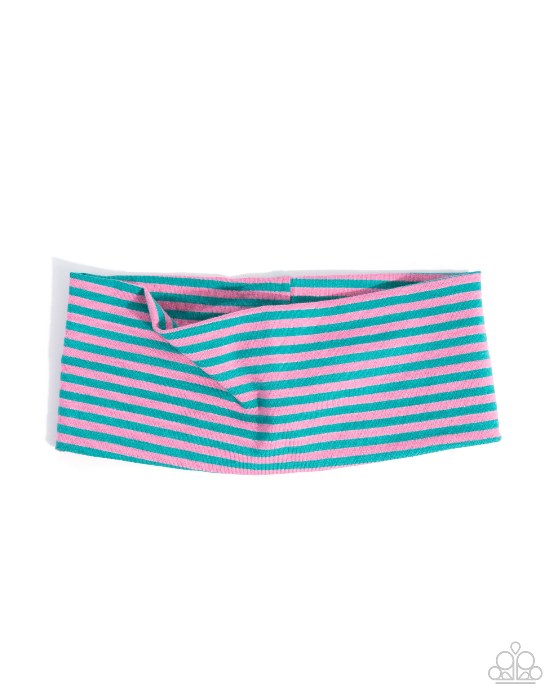 Striped underwear with pink and green stripes on a white background