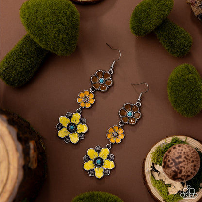 Floral Flock Yellow Earrings - Jewelry by Bretta