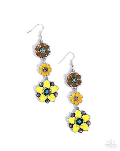 Floral Flock Yellow Earrings - Jewelry by Bretta