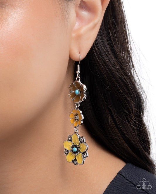 Floral Flock Yellow Earrings - Jewelry by Bretta