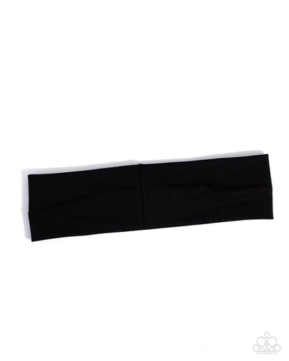 Black headband on a white background
