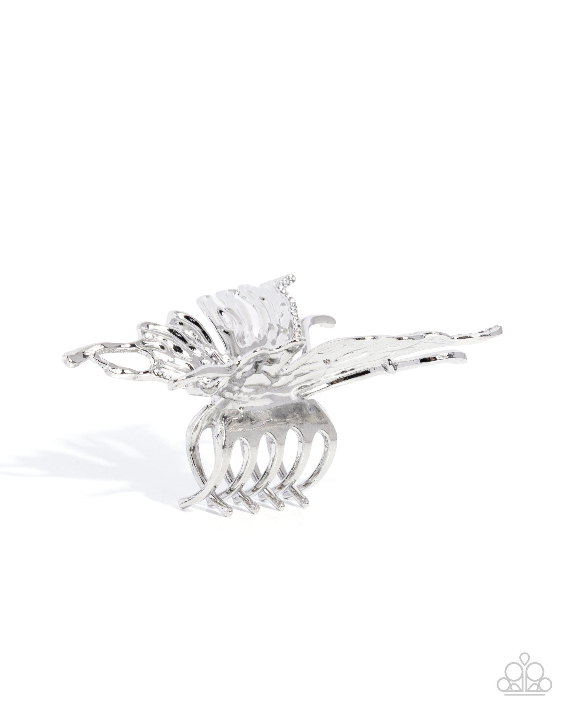Silver hair clip on a white background