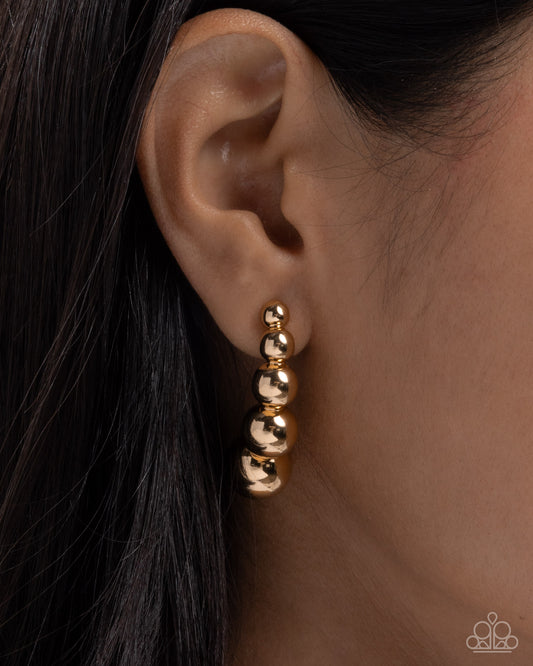 Graduated Grunge Gold Earrings - Jewelry by Bretta