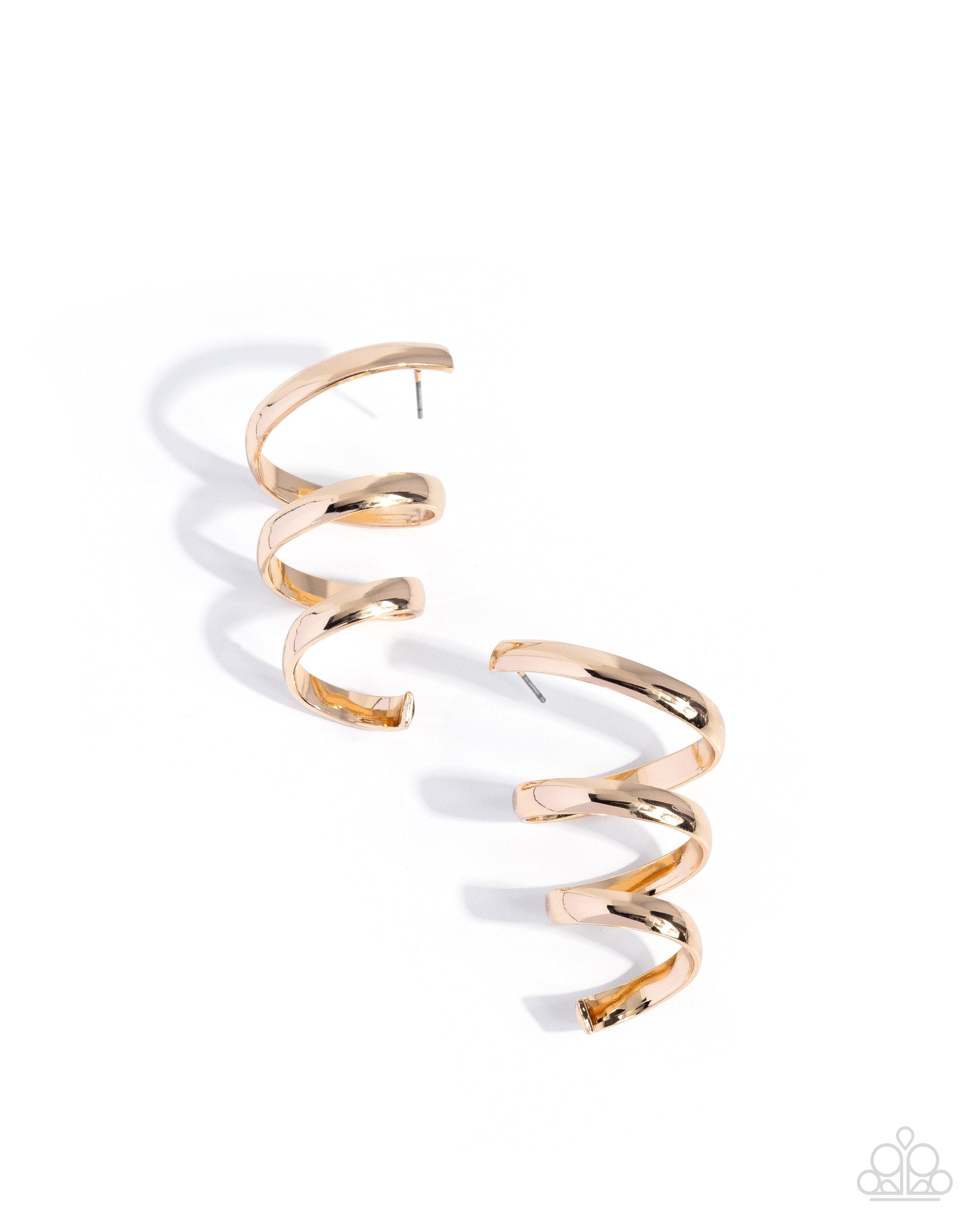 Tornado Warning Gold Earrings