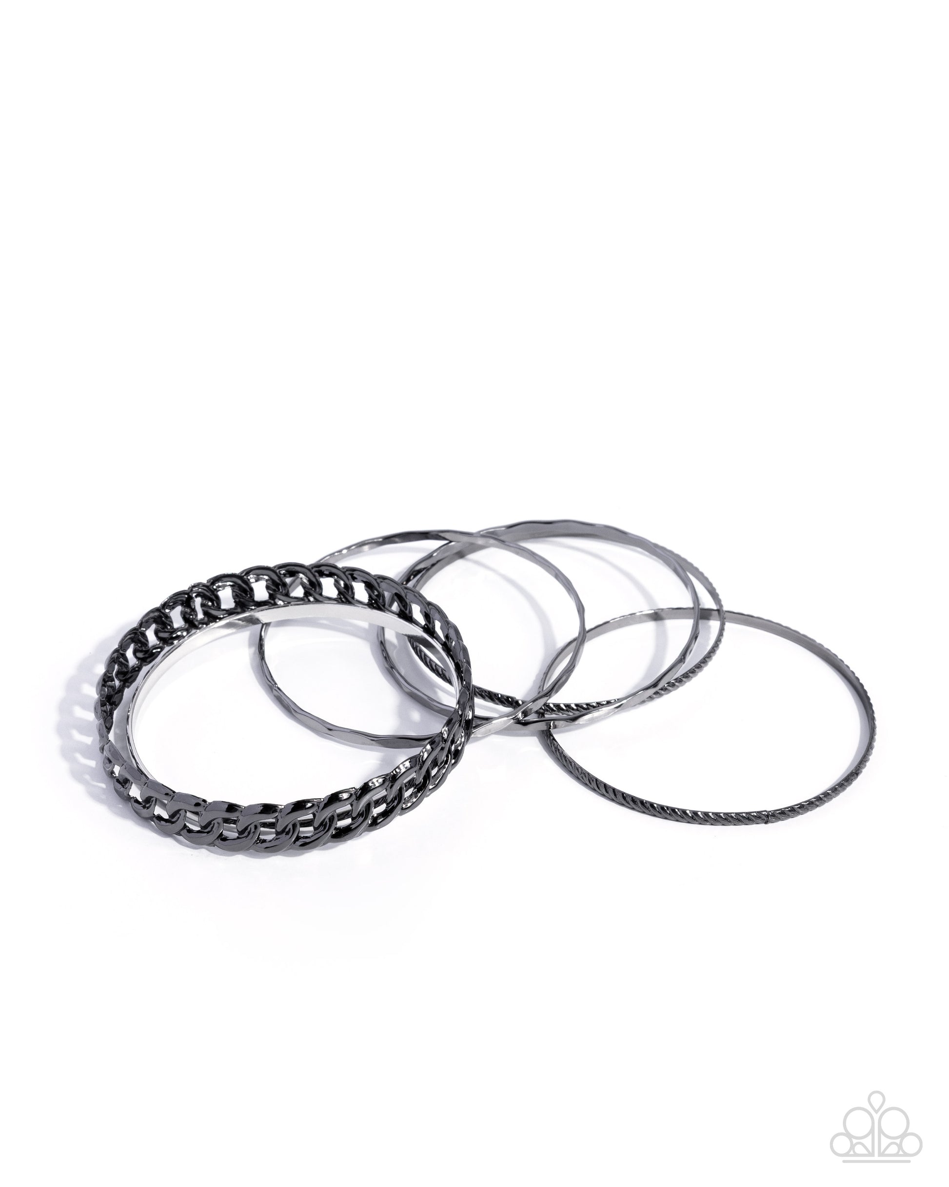Set of silver rings on a white background