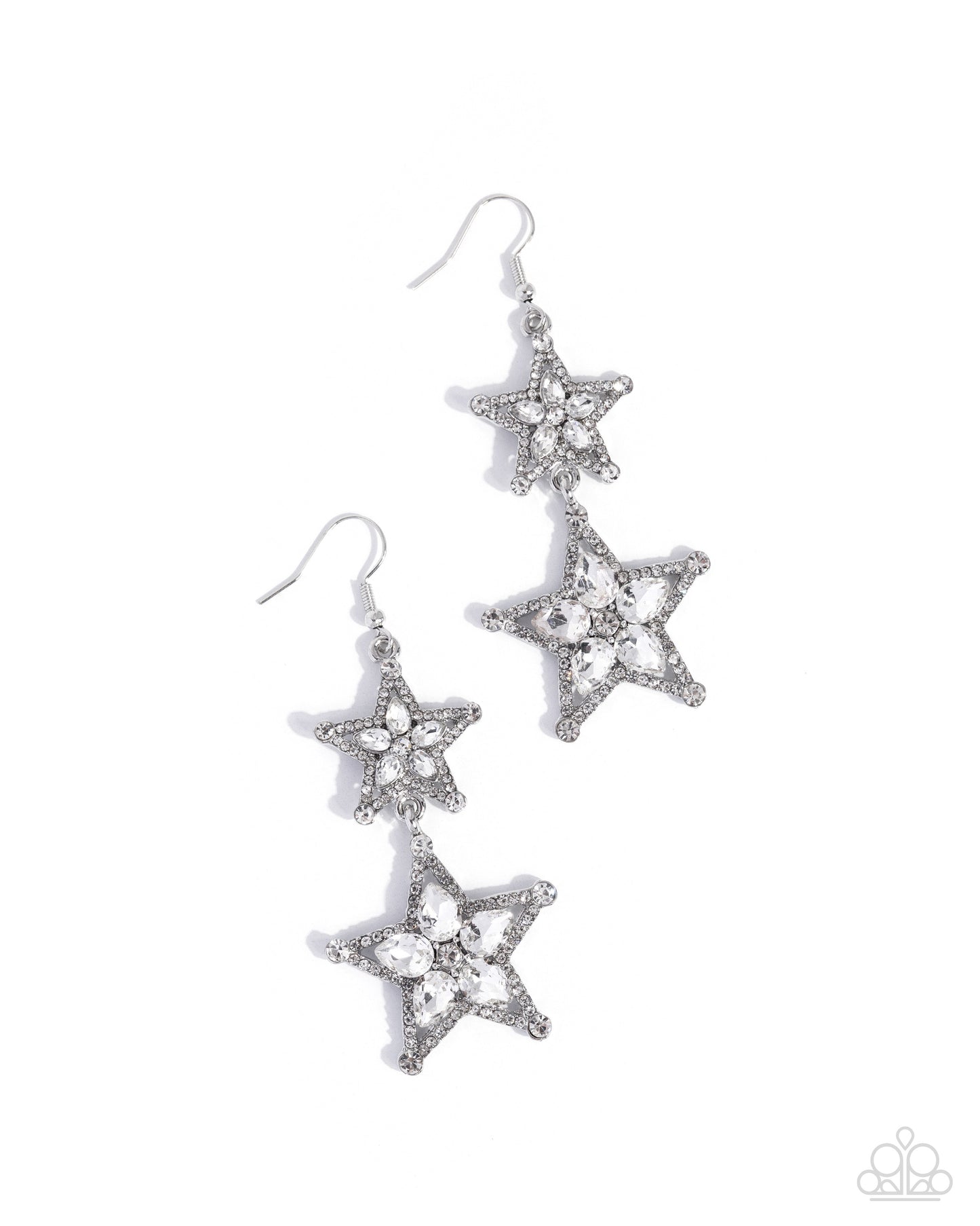 Glittery Galaxy White Earrings - Jewelry by Bretta