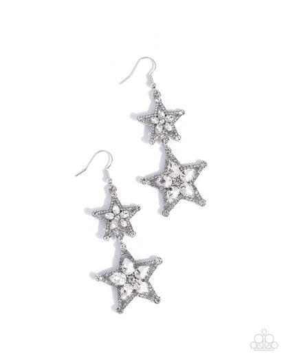 Glittery Galaxy White Earrings - Jewelry by Bretta